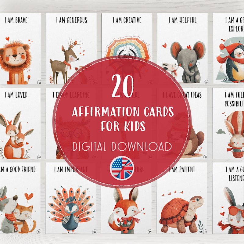 positive-affirmations-kids-pdf-animal - Image 1