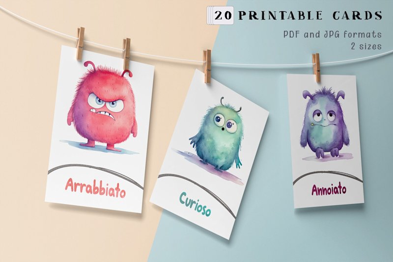 flashcard-emozioni-italiano-mostri - Image 4