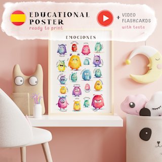 spanish-emotions-poster-watercolor - Image 1