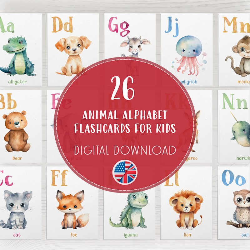 animal-alphabet-flashcards-kids-abc - Image 1