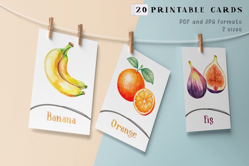 fruits-flashcards-kids-printable - Image 2