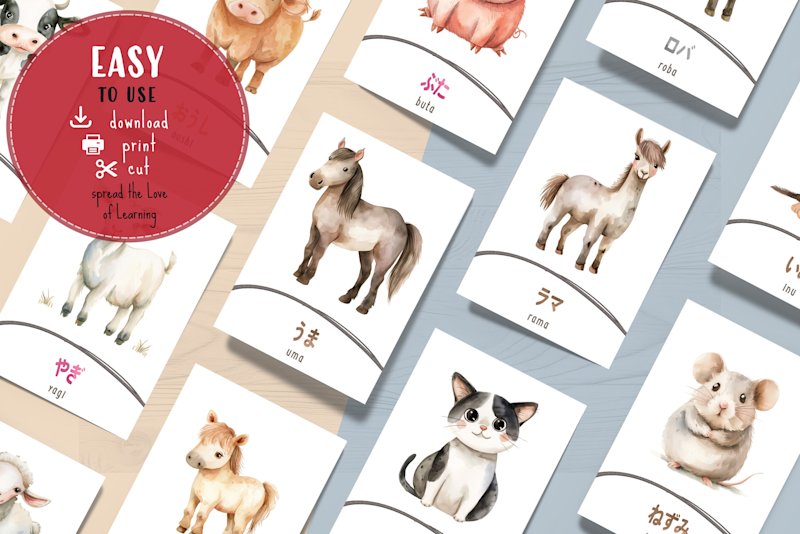 farm-animals-flashcards-japanese - Image 2
