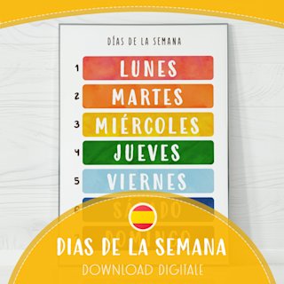 spanish-days-of-the-week-poster - Image 1