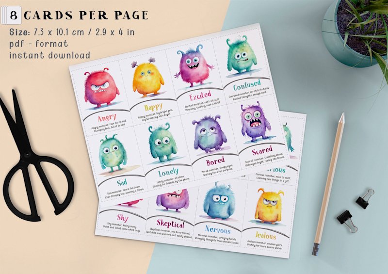 monster-emotion-flashcards-kids-learning - Image 4