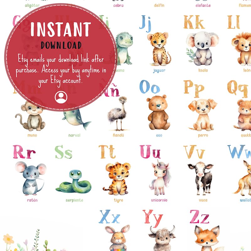 spanish-alphabet-animal-poster - Image 3