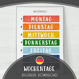 wochentage-poster-kinder-deutsch - Image 1
