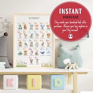 english-alphabet-poster-animals-rhymes - Image 2