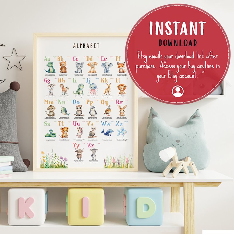 english-alphabet-poster-animals-rhymes - Image 2