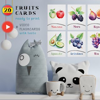 tarjetas-frutas-espanol-flashcards - Image 1
