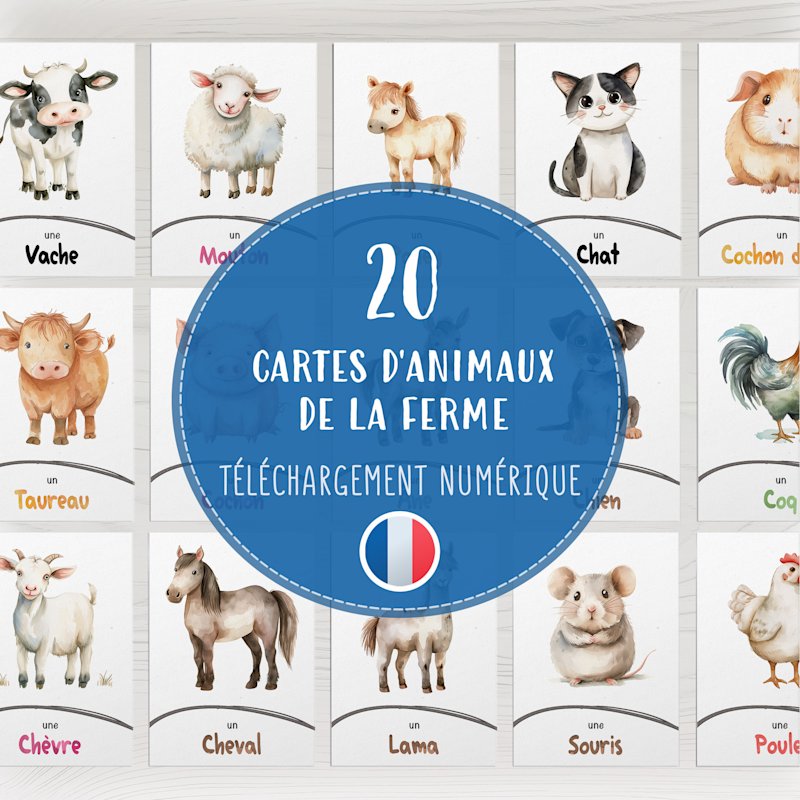 cartes-animaux-ferme-francais-o - Image 1