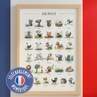 affiche-animaux-francais-enfants-o - Image 1