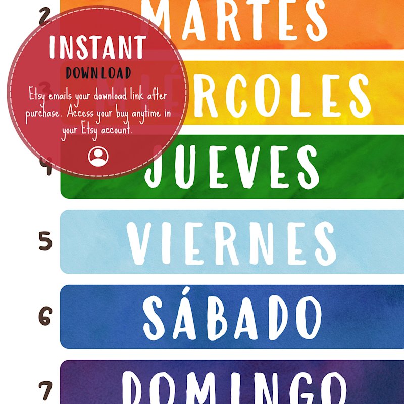 spanish-days-of-the-week-poster - Image 3