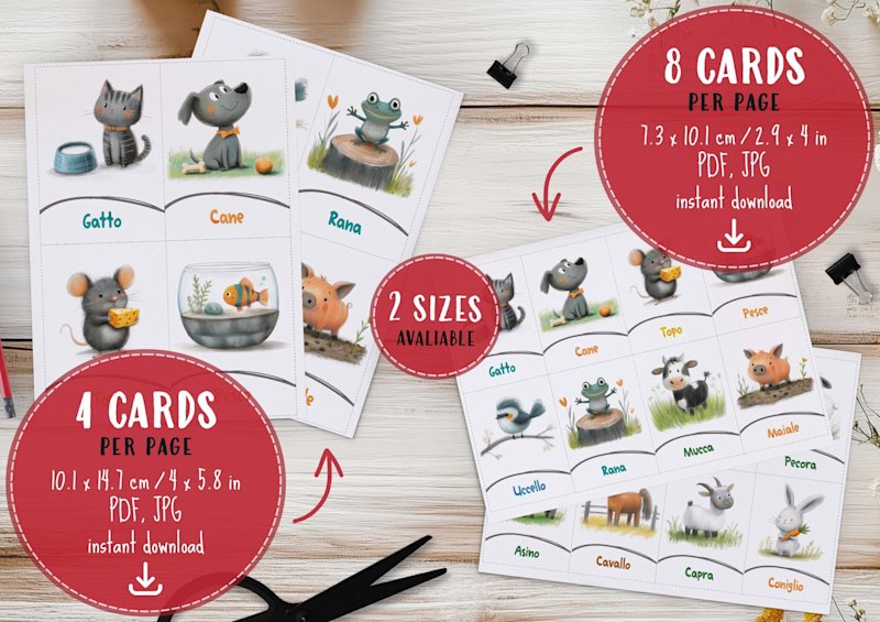 31-flashcard-animali-italiano-montessori - Image 2