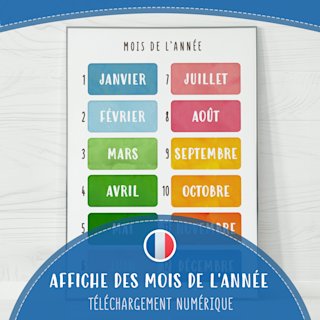 affiche-mois-annee-francais-enfants-o - Image 1