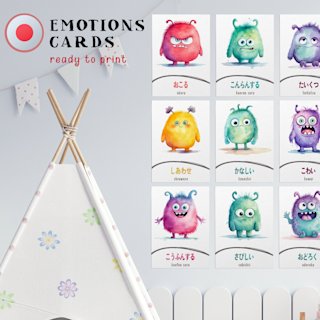 japanese-emotion-flashcards-watercolor - Image 1