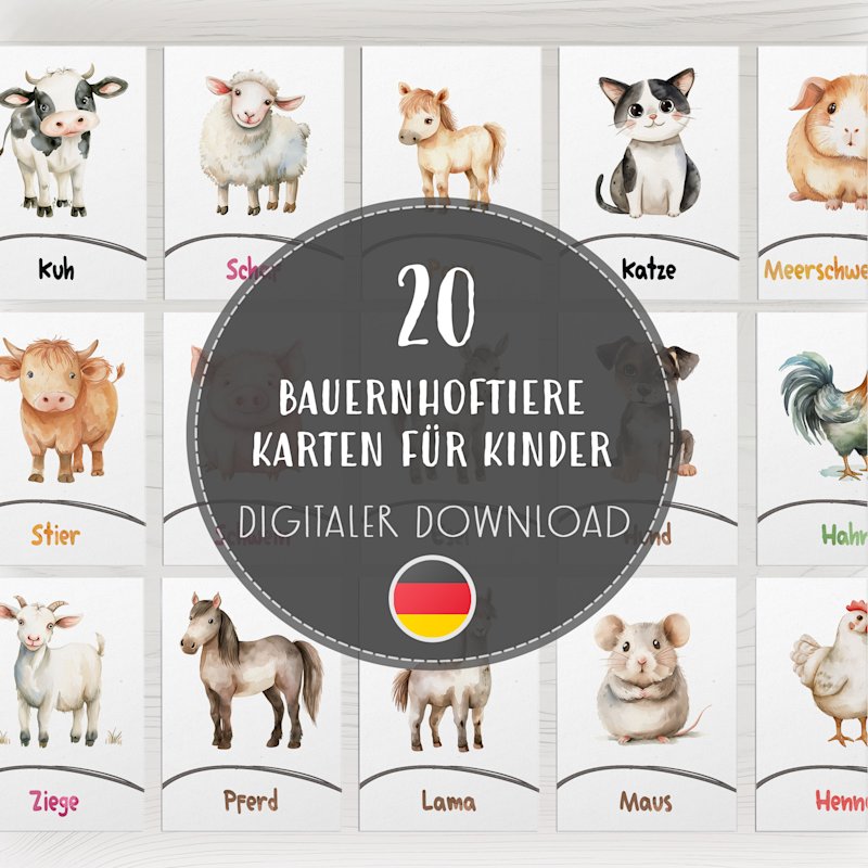 bauernhof-tiere-flashcards-deutsch-farm - Image 1