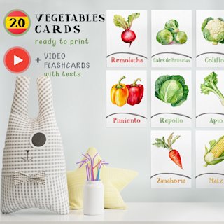 tarjetas-verduras-espanol-flashcards - Image 1