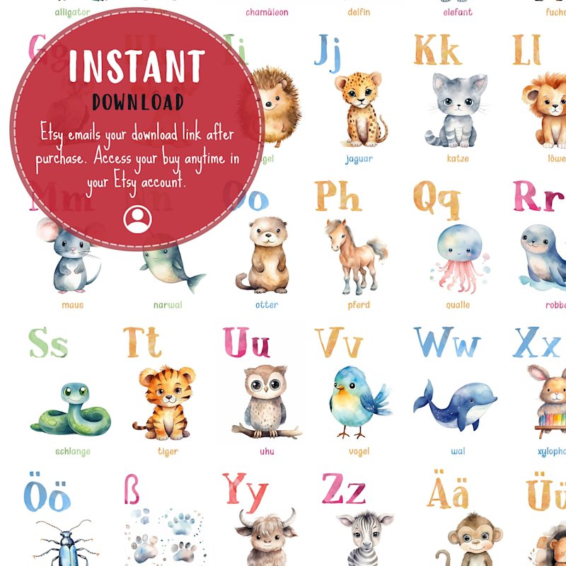 alphabet-poster-tiere-deutsch-german-abc - Image 6