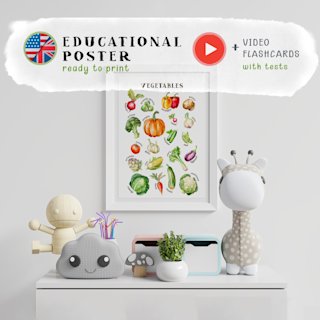 vegetables-poster-kids-watercolor - Image 1