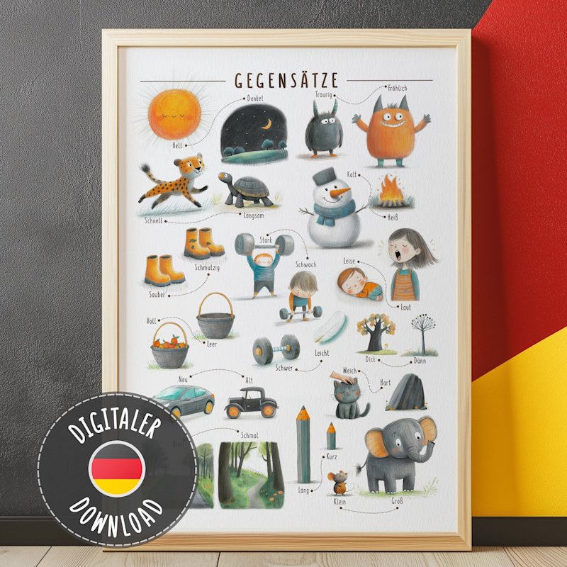 gegensatze-poster-kinder-deutsch-o - Image 1
