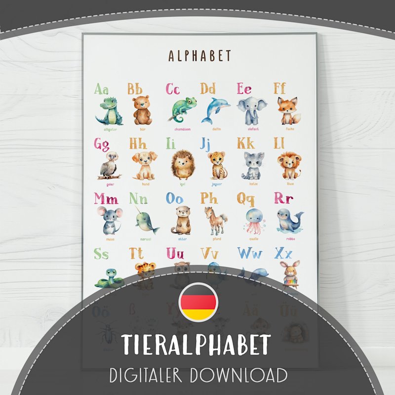 alphabet-poster-tiere-deutsch-german-abc - Image 1