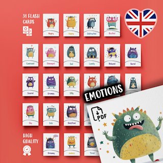 emotions-flashcards-for-kids-monster - Image 1