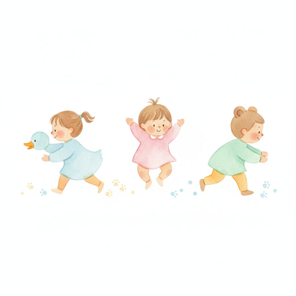 Watercolor illustration of children moving together in an animal parade line