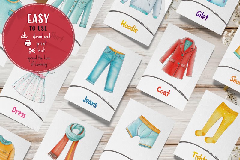 clothes-flashcards-kids-30-printable - Image 4