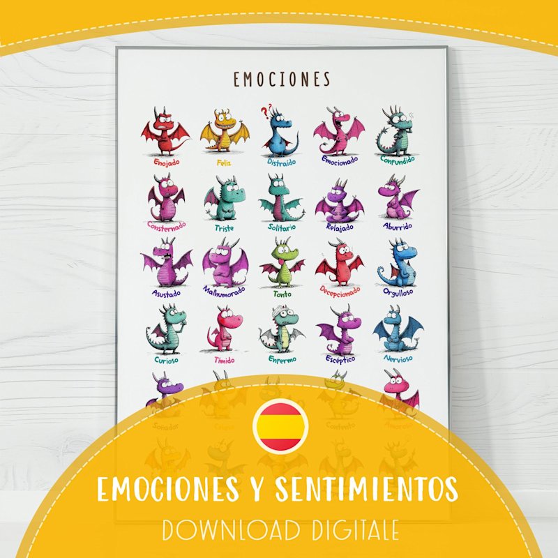 spanish-emotions-poster-dragon-feelings - Image 1