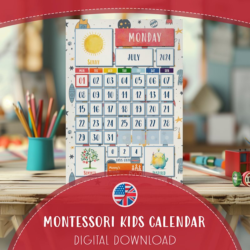 montessori-school-calendar-kids - Image 1