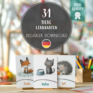 tiere-flashcards-kinder-deutsch-german - Image 1