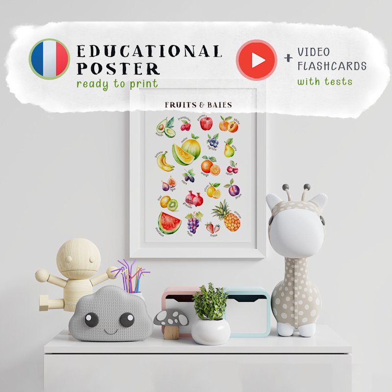 affiche-fruits-enfants-francais-o - Image 1