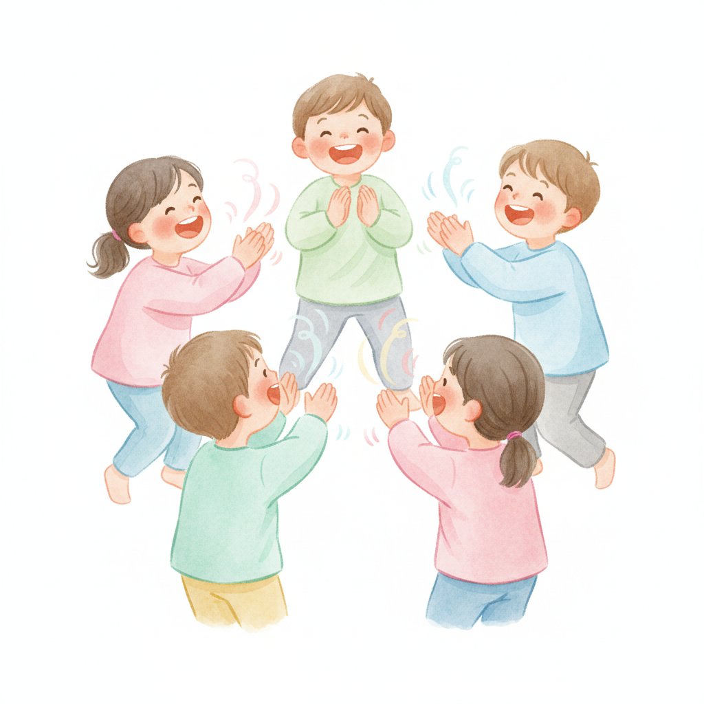 Children clapping along to a rhythm and singing together