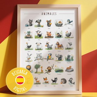 spanish-animal-poster-farm-wild-animals - Image 1