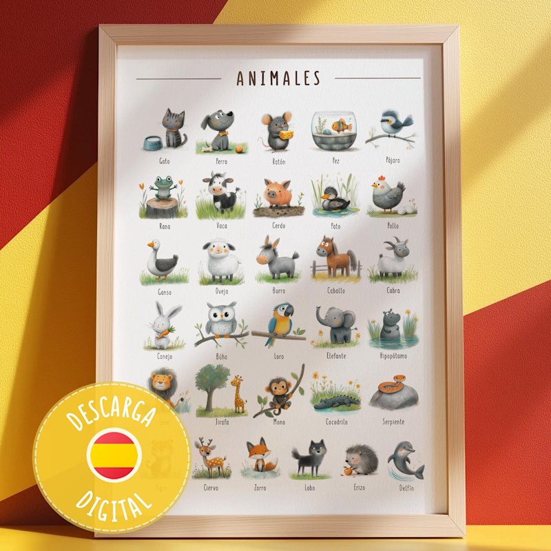 spanish-animal-poster-farm-wild-animals - Image 1