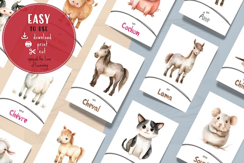 cartes-animaux-ferme-francais-o - Image 2