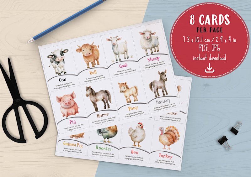 farm-animals-flashcards-kids-printable - Image 4