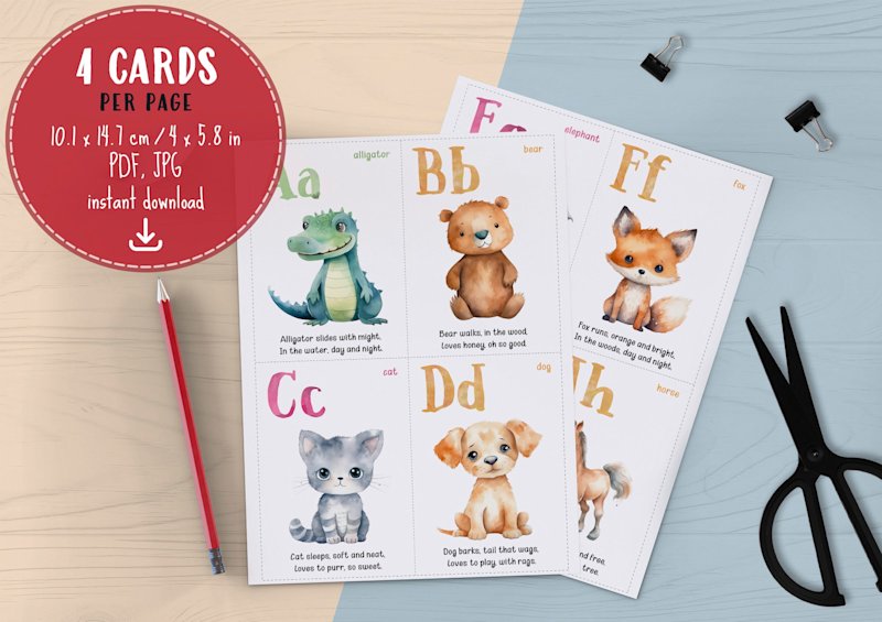 animal-alphabet-flashcards-with-rhymes - Image 3