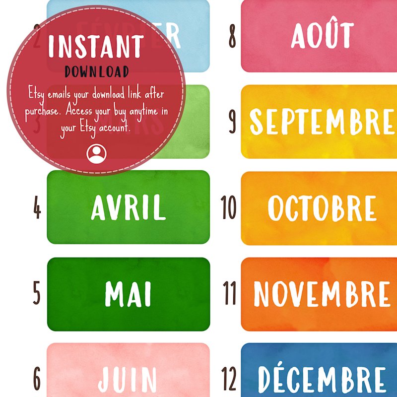 affiche-mois-annee-francais-enfants-o - Image 6