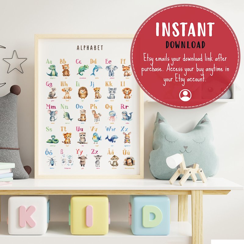 alphabet-poster-tiere-deutsch-german-abc - Image 2