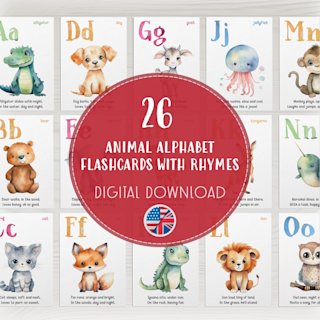 animal-alphabet-flashcards-with-rhymes - Image 1