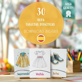 tarjetas-ropa-espanol-ninos-o-flashcards - Image 1