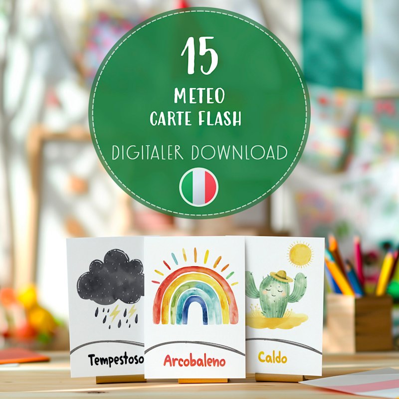 flashcard-meteo-italiano-bambini - Image 1
