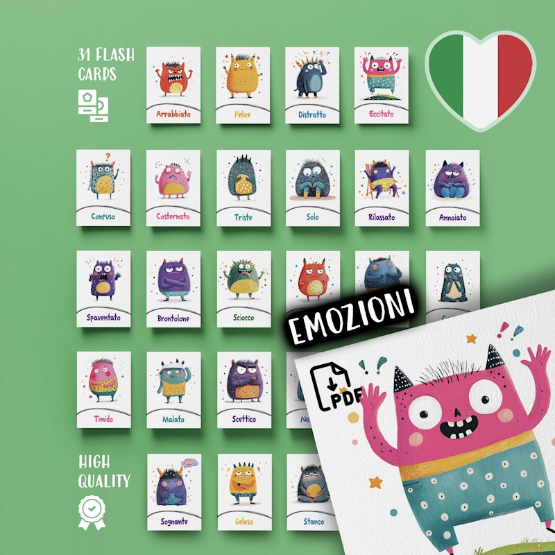 flashcard-emozioni-italiano-bambini - Image 1