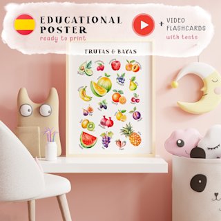 spanish-fruits-poster-watercolor-print - Image 1