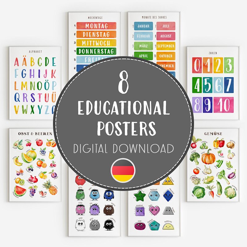 8-lernposter-kinder-deutsch-montessori - Image 1