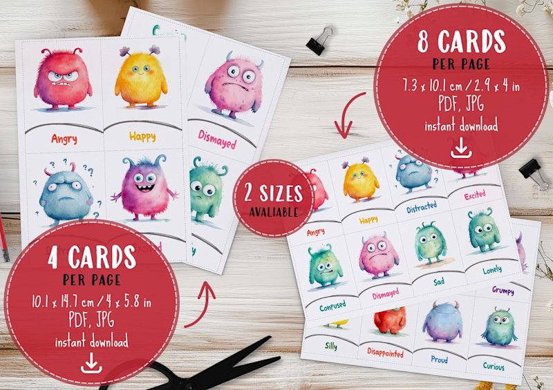 monster-emotions-flashcards-for-kids - Image 2