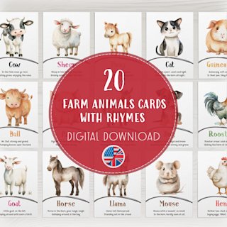 farm-animals-flashcards-kids-printable - Image 1