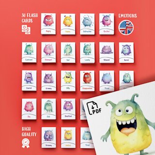 monster-emotions-flashcards-for-kids - Image 1