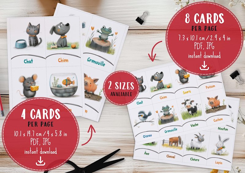 cartes-animaux-enfants-francais-o - Image 2